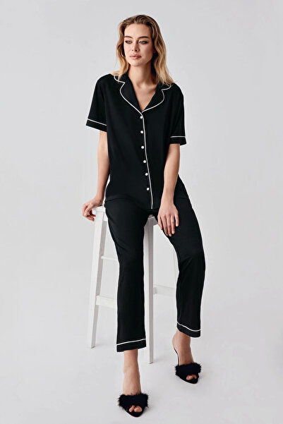 Kocabey 324 women's 4-piece slippers and shorts pajama set