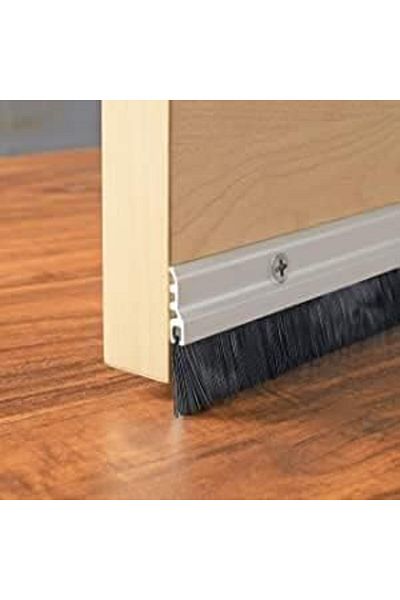 Generic 1 Meter Gate Bottom Sealing Strip Draft Stopper with Aluminium Plate & Nylon Bristles for Weather St