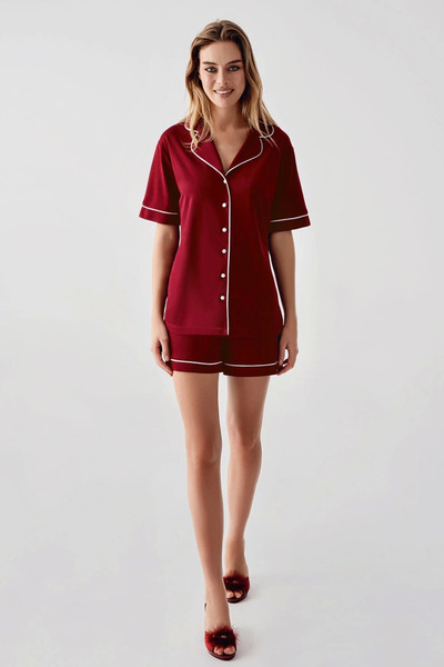 Kocabey 324 Women's 4-Piece Pajama Set with Dressing Shirt