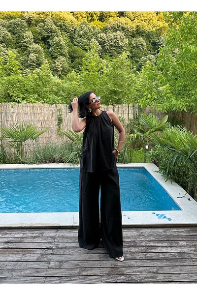 MY LİKA Modal Fabric Front Giped Oversize Suit