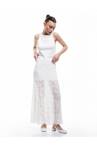 Koton New Season Bow Printed Crew Neck Sleeveless Camisole Undershirt