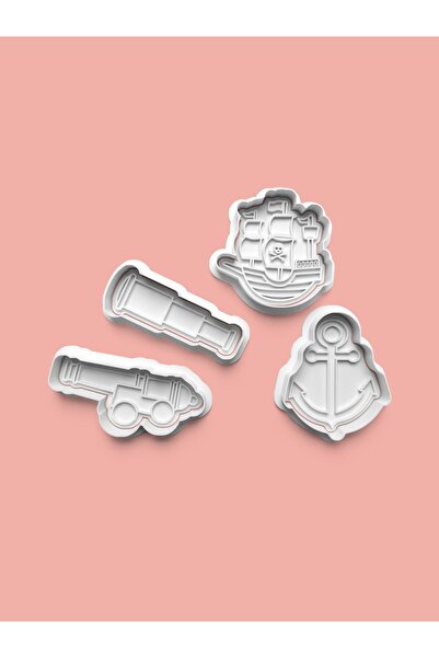 AKTASTORE Pirate Theme Cookie Mold and Sugar Dough Mold Set of 4