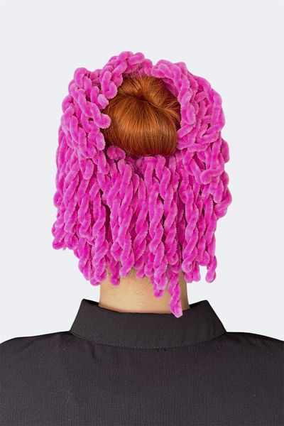 Loggia Pink Velvet Bun Buckle Plump Elastic Hijab Women's Accessory Buckle