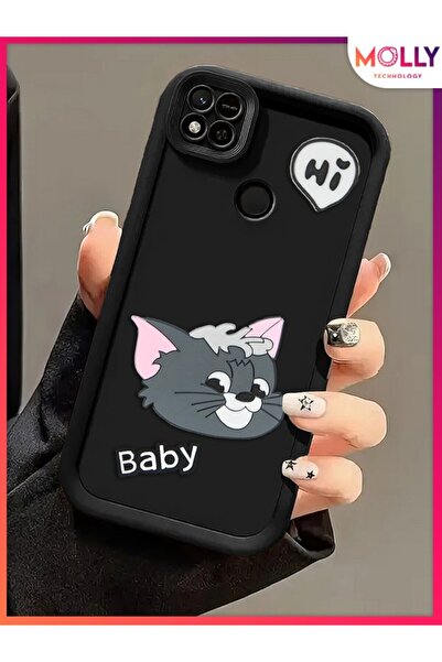 Molly Black Thick Edges 3D Embossed Baby Tom Silicone Case for Xiaomi Redmi 9C