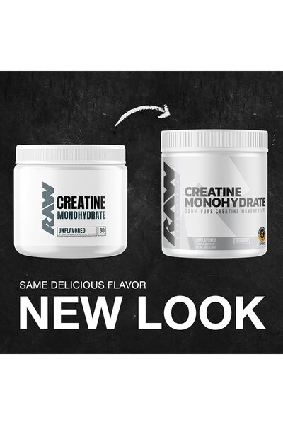 RAW Creatine monohydrate Powder, unflavored, 30 Servings