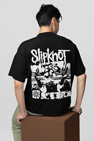 SEVBANO Tricou oversize unisex cu imprimeu Slipknot Music Band