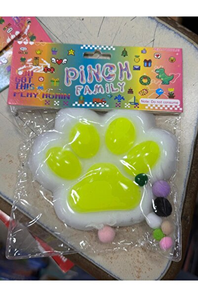 Modarana Dev Pati Squishy Taba Squishy Kedi Pati Sıkma 14 cm Pullu Pati Sukuşi Beyaz Mavi