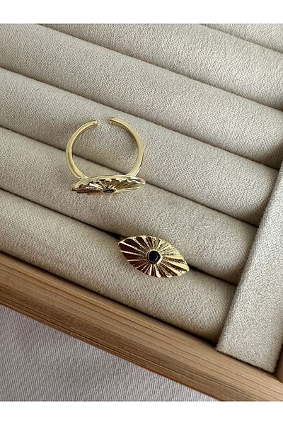 ringbox Navy Blue Stone Eye Little Finger Ring