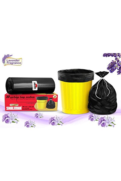 Shalimar 180 Pcs 15-Gallon Garbage Bags, Lavender, Leak-Proof, 48x56 cm, Fits 10–15 Gallon, Black