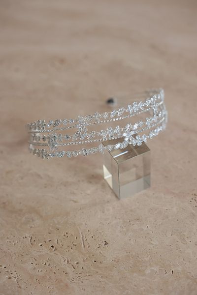 İstoria Bridal Zircon Stone Bridal Tiara, Bridal Tiara, Bridal Barrette, Engagement Tiara
