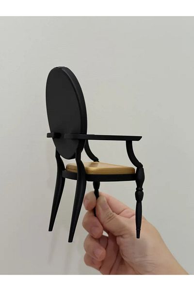 CharmFancy 1/12 Scale Elegant Oval Back Chair Miniature Diorama Ware Accessory Model