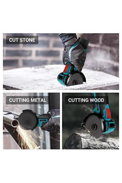 OEM Cordless Brushless Electric Grinder, 19500 RPM, 18V, 2 Batteries, Metal, Blue