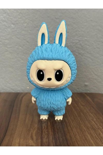 Cochines Labubu Figure - Blue Labubu Healthy Petg Material 3D Figure 13 cm