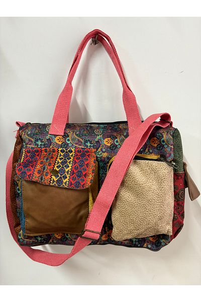 Street Bag Patchwork Etnic Autentic Boem Geantă de umăr Geantă de mână Utilizare zilnică Utilizare în călătorie Geantă de poștaș