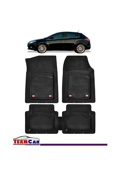 TEAMCAR Covorașe Auto TeamCar® Tip Tăviță Compatibile Fiat Bravo II (2007–2014) Negru Cauciuc Rezistent