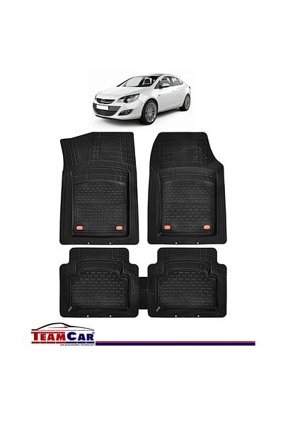 TEAMCAR Covorase Auto TeamCar® Tip Tavita Compatibile Opel Astra J Sedan(2009-2015) Negru Material Rezistent