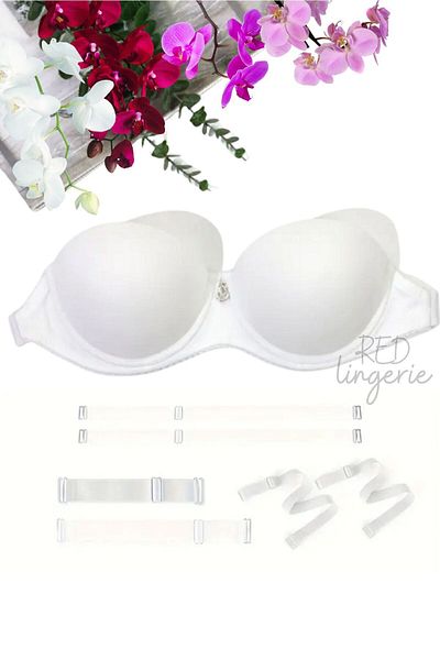 red iç giyim Sutien transparent fără bretele - susținut și potrivit pentru nuntă/logodnă/chină