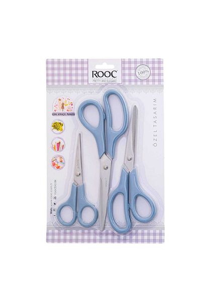 Art Tone Rooc Multi-Purpose Scissors Set Mks8 14 cm - 21 cm - 19 cm 3-Piece Card (1 Pc)