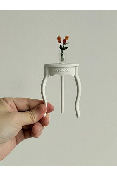 CharmFancy 1/12 Scale Mini Corner Table Miniature Diorama Goods Accessory Model