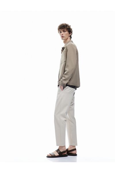 Koton New Season Elastic Waist Pocket Detailed Buttoned Chino Trousers