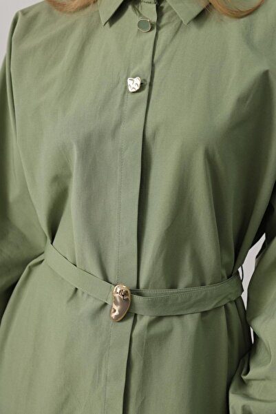 DEAG Eyesof Belt Detailed Tunic Shirt - Khaki