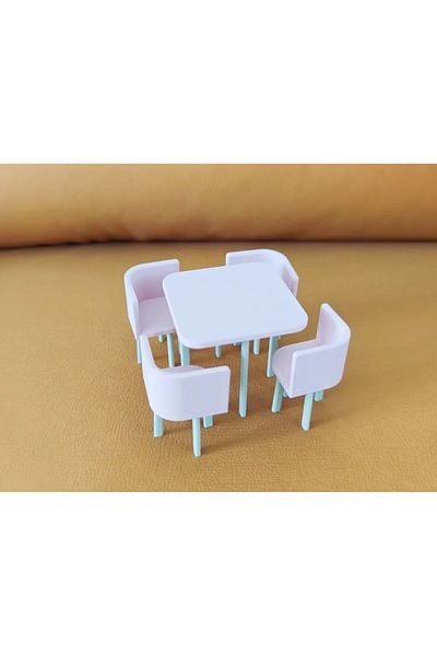 CharmFancy 1/12 Scale Dining Table Set Miniature Diorama Ware Accessory Mockup
