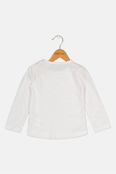 Fox Toddlers Girl Graphic Print Long Sleeve T-Shirt, White