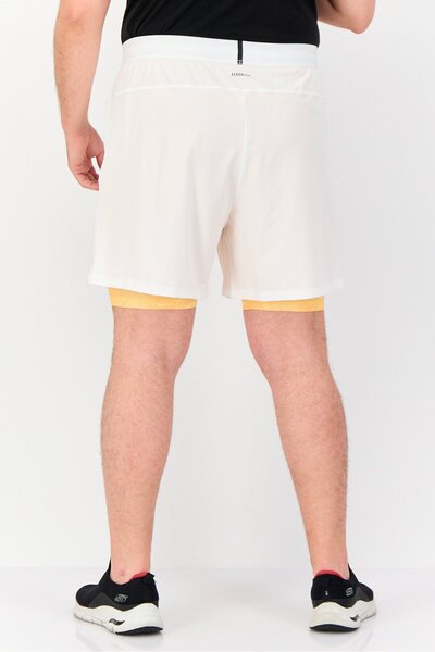 adidas Men Slim Fit 7 Inseam 2 in 1 Training Shorts, White