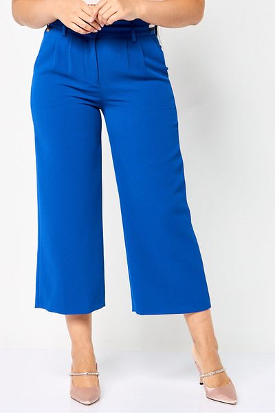 Harmont & Blaine Women Regular Fit Textured Straight Leg Pants, Blue