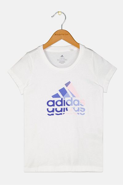 adidas Kids Girl Sportswear Fit Short Sleeve Outdoor Top, White