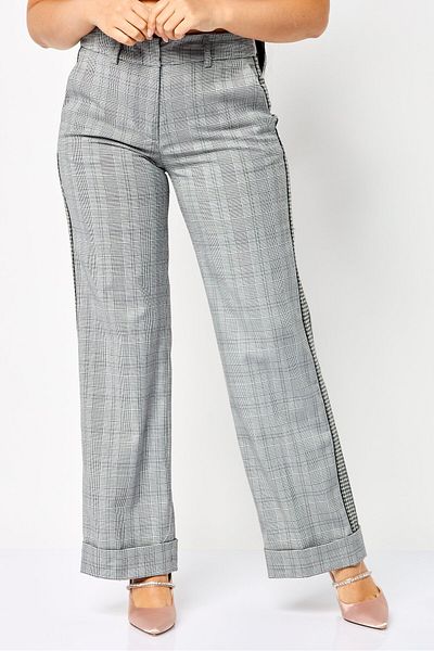 Harmont & Blaine Women Checkered Chino Pant, Grey