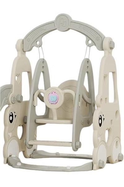 Toy Box Treasures 4-In-1 Kids Slide and Swing Set With Basketball Hoop, Indoor Outdoor Toddler Slide Set