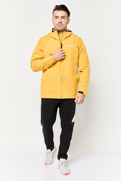 adidas Men Sportswear Fit Long Sleeves Outdoor Jacket, Yellow