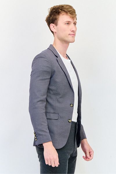Asos Design Men Regular Fit Birdseye Semi-Formal Blazer, Multicolor