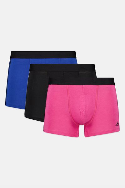 adidas Men 3 Pack Brand Logo Trunks, Multicolor