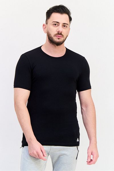 adidas Men 2 Pcs Sportswear Fit Short Sleeve Training T-Shirt, Black