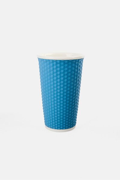 Les Artistes Paris Coffee Tea Honey Comb Cup With Silicone Cover 450 ml, Blue