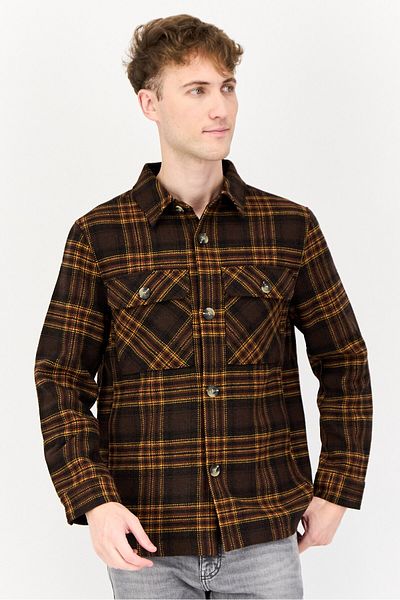 Esprit Men Plaid jacket Shirt, Brown