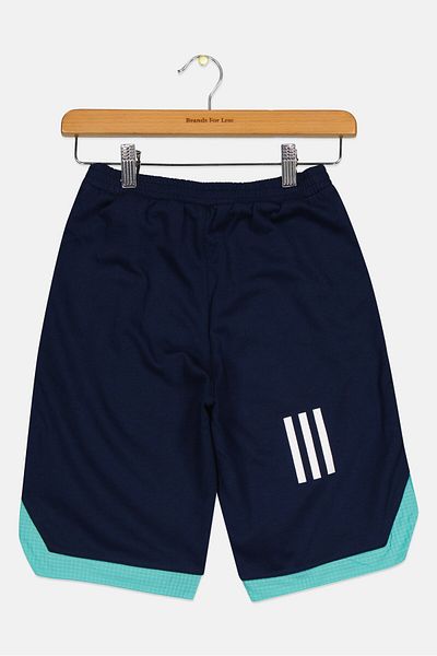 adidas شورت تدريب رياضي مناسب للأولاد الصغار، أزرق داكن