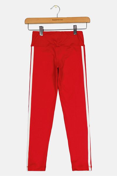 adidas Kids Girl Sportswear Fit Brand Logo Outdoor Tights, Red