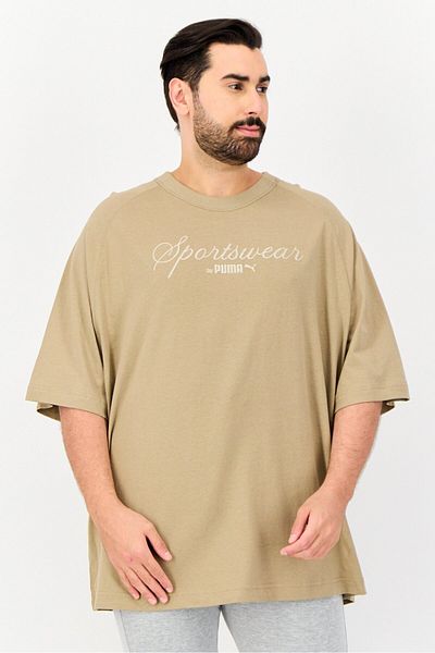 Puma Men Sportswear Fit Short Sleeve Outdoor T Shirt, Khaki
