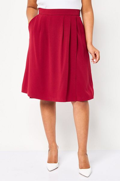 Harmont & Blaine Women Pleated Midi Skirt, Red