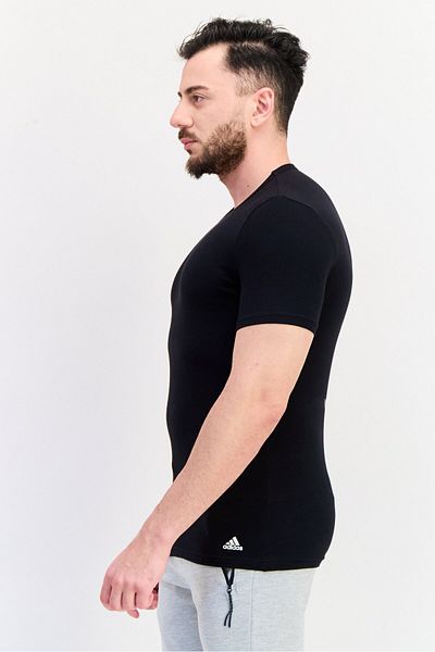 adidas Men 2 Pcs Sportswear Fit Short Sleeve Training T-Shirt, Black