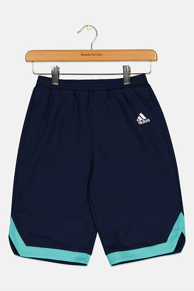 adidas شورت تدريب رياضي مناسب للأولاد الصغار، أزرق داكن