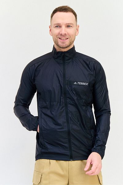 adidas Men Sportswear Fit Long Sleeves Outdoor Jacket, Black