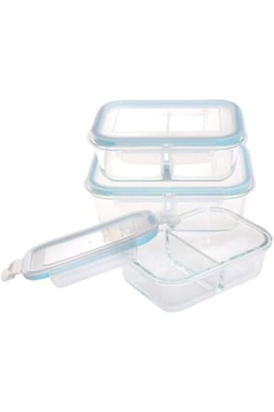 Westinghouse 3-Piece Rectangle Glass Container Set | 1050ml x 3 | Airtight & Leak-Proof | BPA-Free &