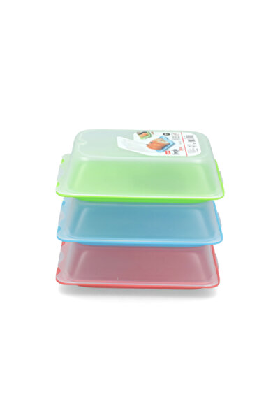 Tatay Stackable Rectangular Plastic Maxi Food Container Set Assorted Color