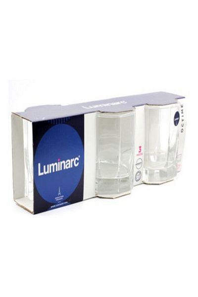 Luminarc 3-Piece Octime Diamond Premium Glass Tumblers Clear 300ml