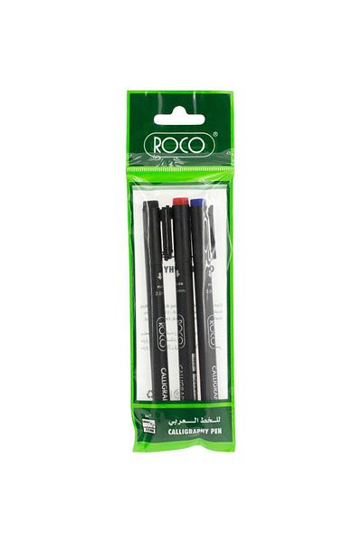 Roco Calligraphy Pen Chisel 3 mm Black, Blue, Red