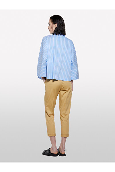 Sisley Women's Paper Bag Stretch Cotton Cigarette Pants